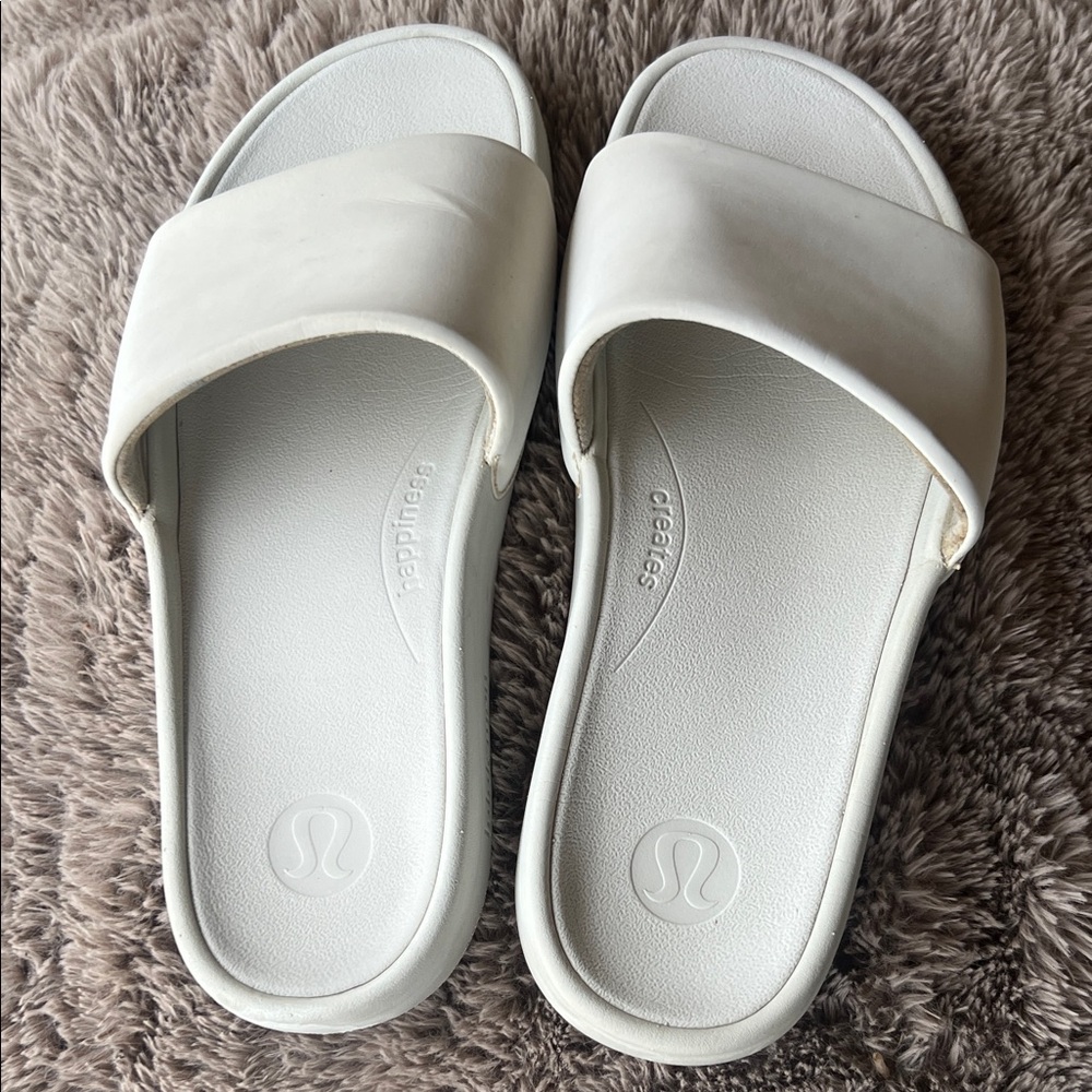 lululemon athletica Cream Slide Sandals - Women's Slip-On Comfort - Picture 2 of 12